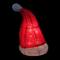 12.75" Lighted Iced Tinsel Santa Hat Christmas Tree Topper, Clear Lights